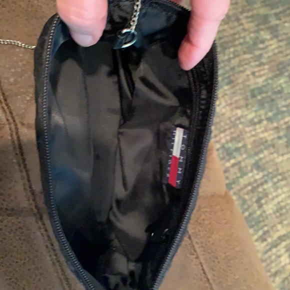 NWOT Tommy Hilfiger black evening bag purse with long strap small - Picture 7 of 9